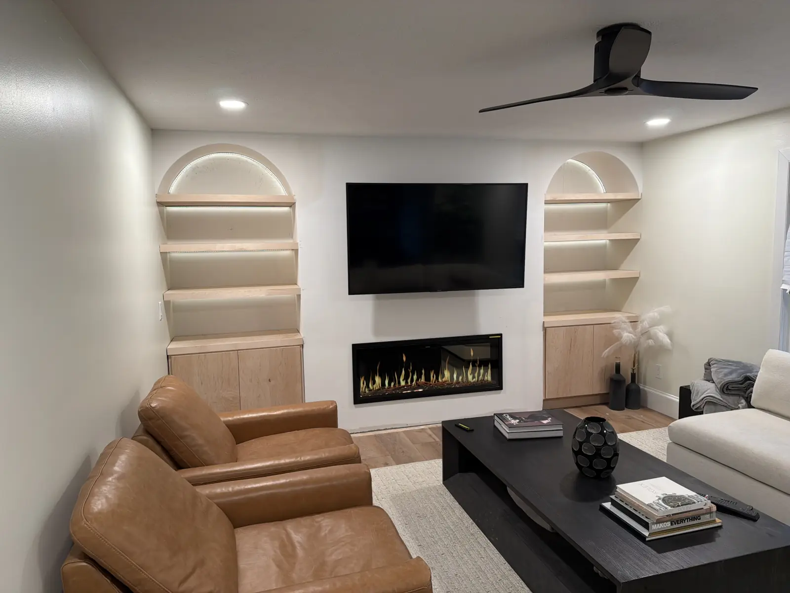 Built-in shelving refinishing in Sangamon County IL