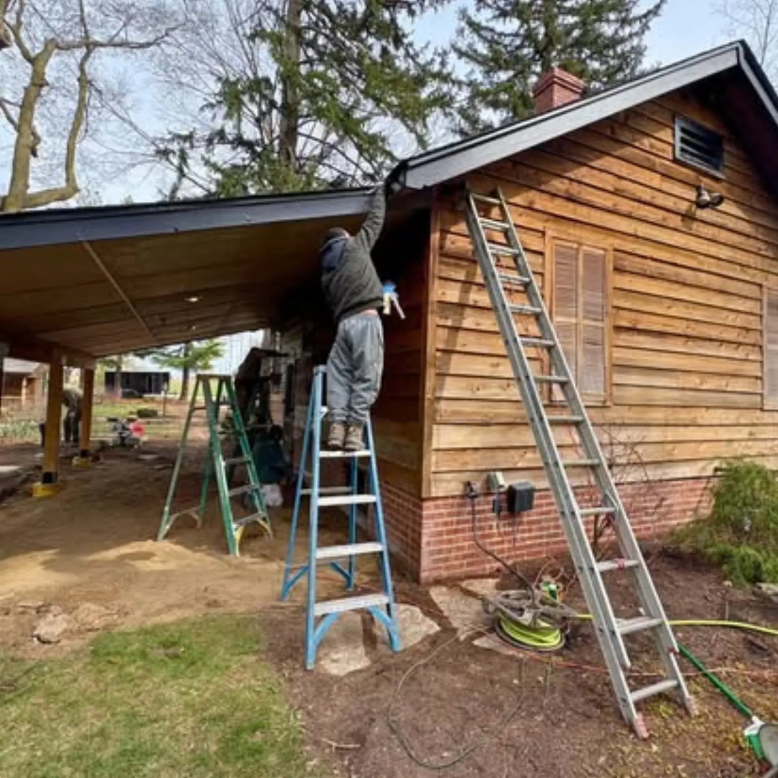 Soffits and fascia painting in Central Illinois