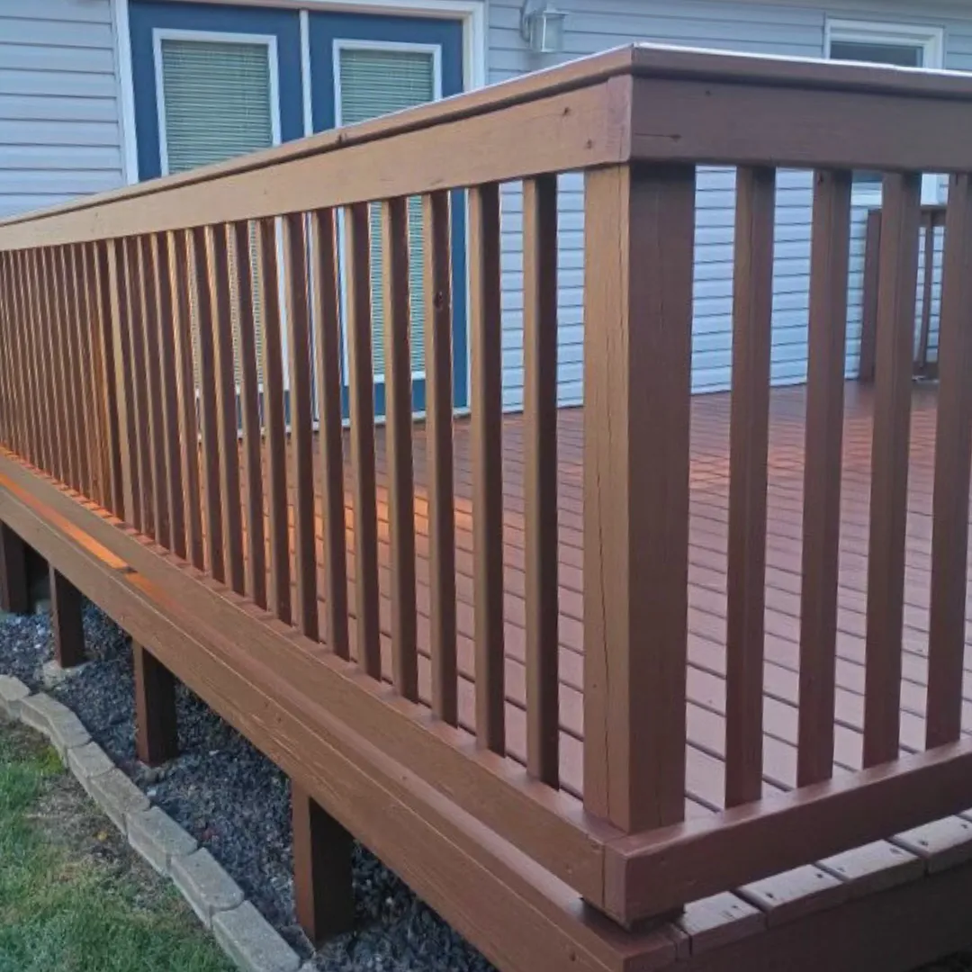 Deck staining project completion