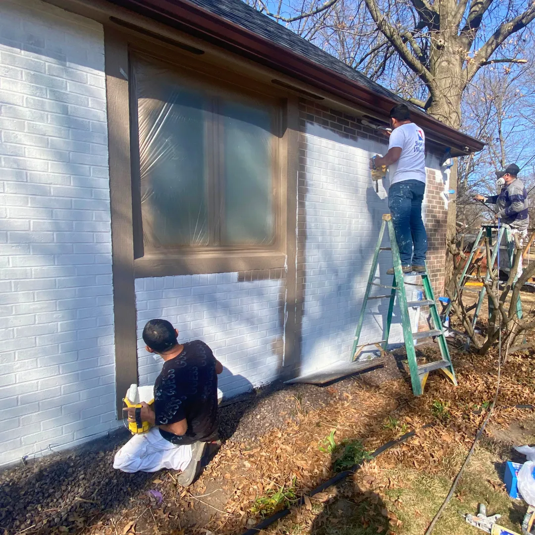 Clean Cut crew working on exterior painting project in Springfield IL